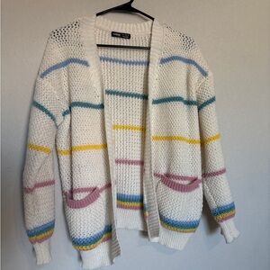 3/$15 SHEIN Multicolor Striped Cardigan